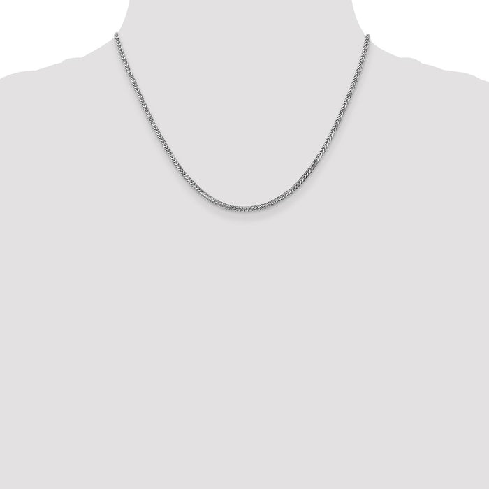 Shop Stylish 14K White Gold Franco Chain - 18-Inch, 2mm, Lobster Clasp-4
