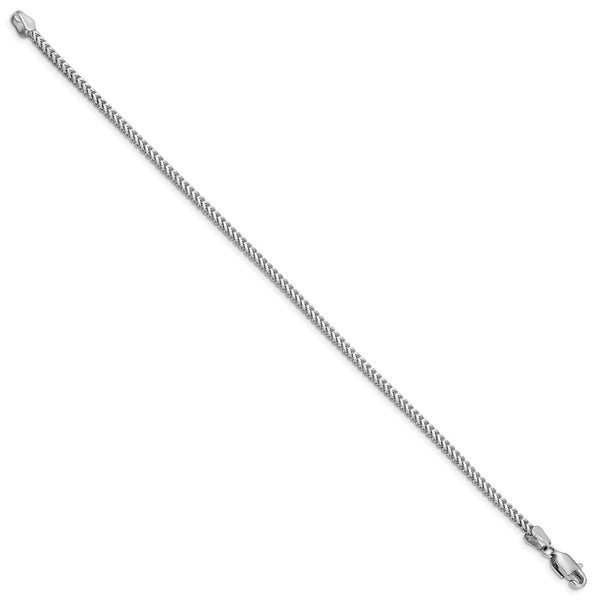 14K White Gold Franco Bracelet 2mm
