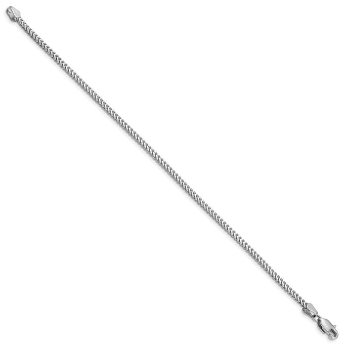 High-Quality 14K White Gold Franco Bracelet - 7-Inch, 2mm, Stylish Design-2