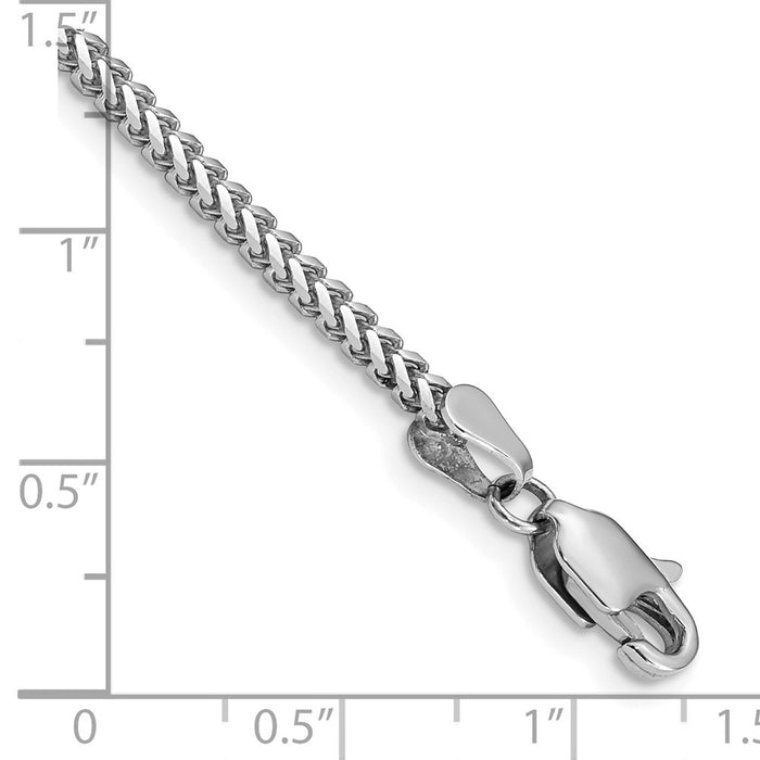 High-Quality 14K White Gold Franco Bracelet - 7-Inch, 2mm, Stylish Design-3