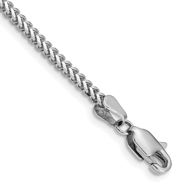 14K White Gold Franco Bracelet 2mm