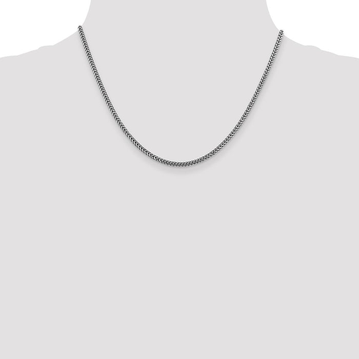 Shop 14K White Gold Franco Chain 18-Inch 2.3mm - Stylish & Durable-4