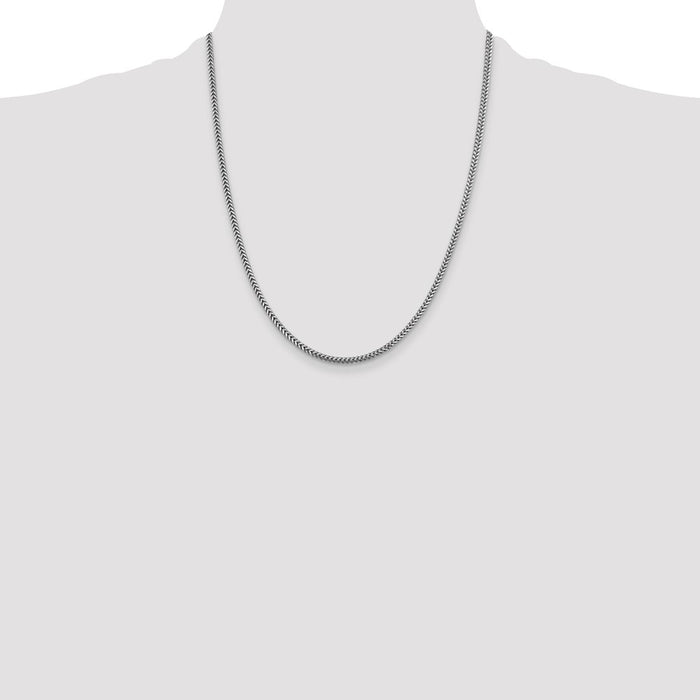 Shop Exclusive 14K White Gold 22-Inch Franco Chain - Stylish 2.3mm Design-4