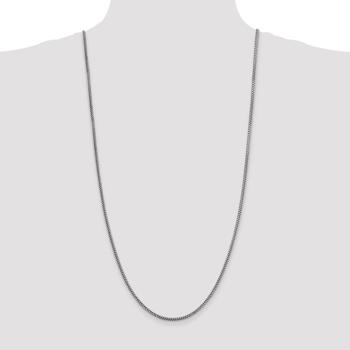 Exclusive 14K White Gold 30-Inch Franco Chain - Stylish 2.3mm Lobster Clasp-4