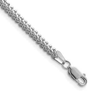 Shop 14K White Gold Franco Bracelet - 8-Inch, 2.3mm, Stylish & Affordable!