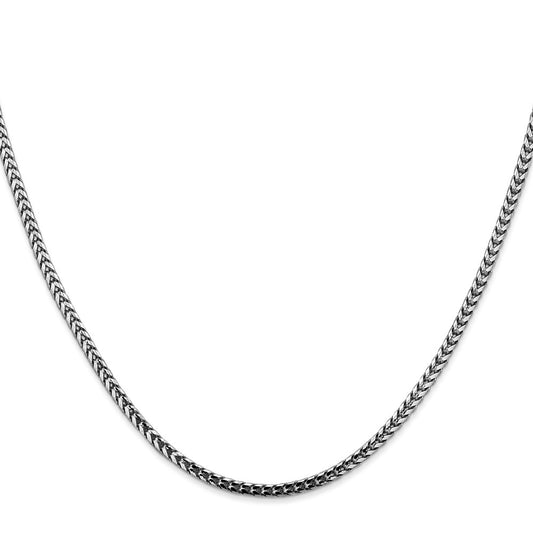 High-Quality 14K White Gold Franco Chain 16-Inch 2.5mm - Stylish Value!