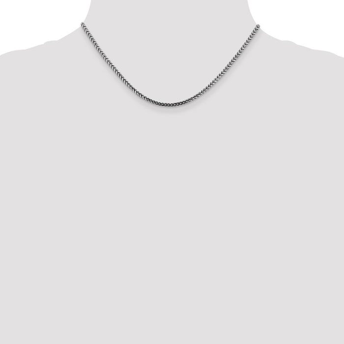 High-Quality 14K White Gold Franco Chain 16-Inch 2.5mm - Stylish Value!-4