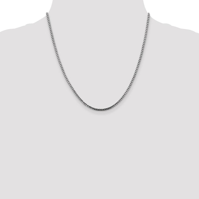 High-Quality 14K White Gold Franco Chain 20-Inch 2.5mm - Stylish Value!-4