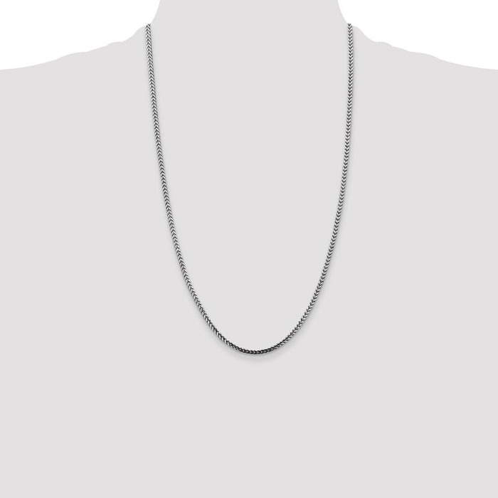 Shop Stylish 14K White Gold 26-Inch Franco Chain - 2.5mm, Lobster Clasp-4