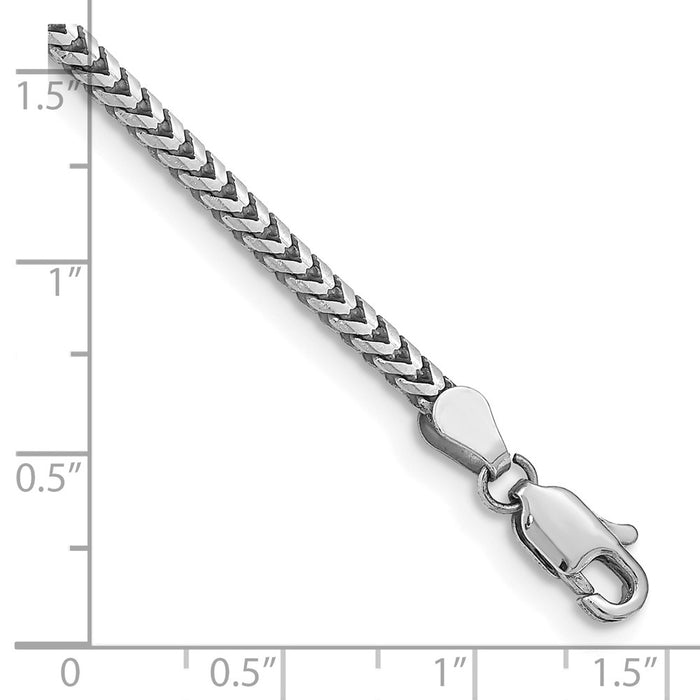 Shop Stylish 14K White Gold Franco Bracelet - 8-Inch, 2.5mm, Luxury Design-3