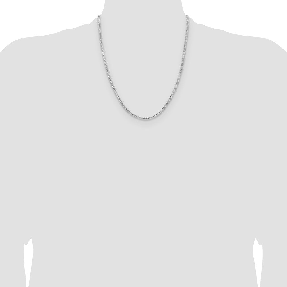 High-Quality 14K White Gold 22-Inch 3mm Franco Chain - Stylish Lobster Clasp