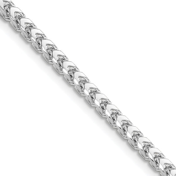 14K White Gold 24-Inch Franco Chain - 3mm