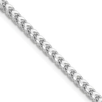 High-Quality 14K White Gold 22-Inch 3mm Franco Chain - Stylish Lobster Clasp