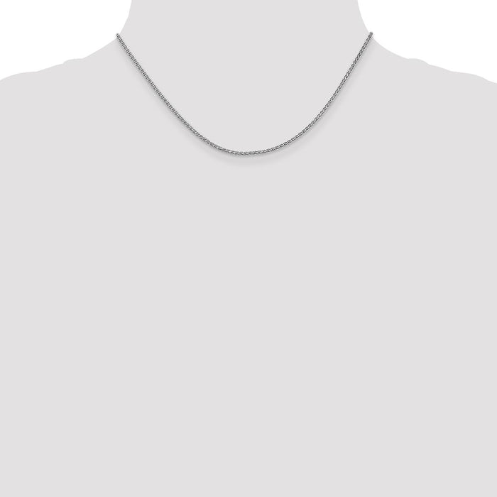 Buy Stylish 14K White Gold 16-Inch Flat Wheat Chain - Affordable Luxury Jewelry-4