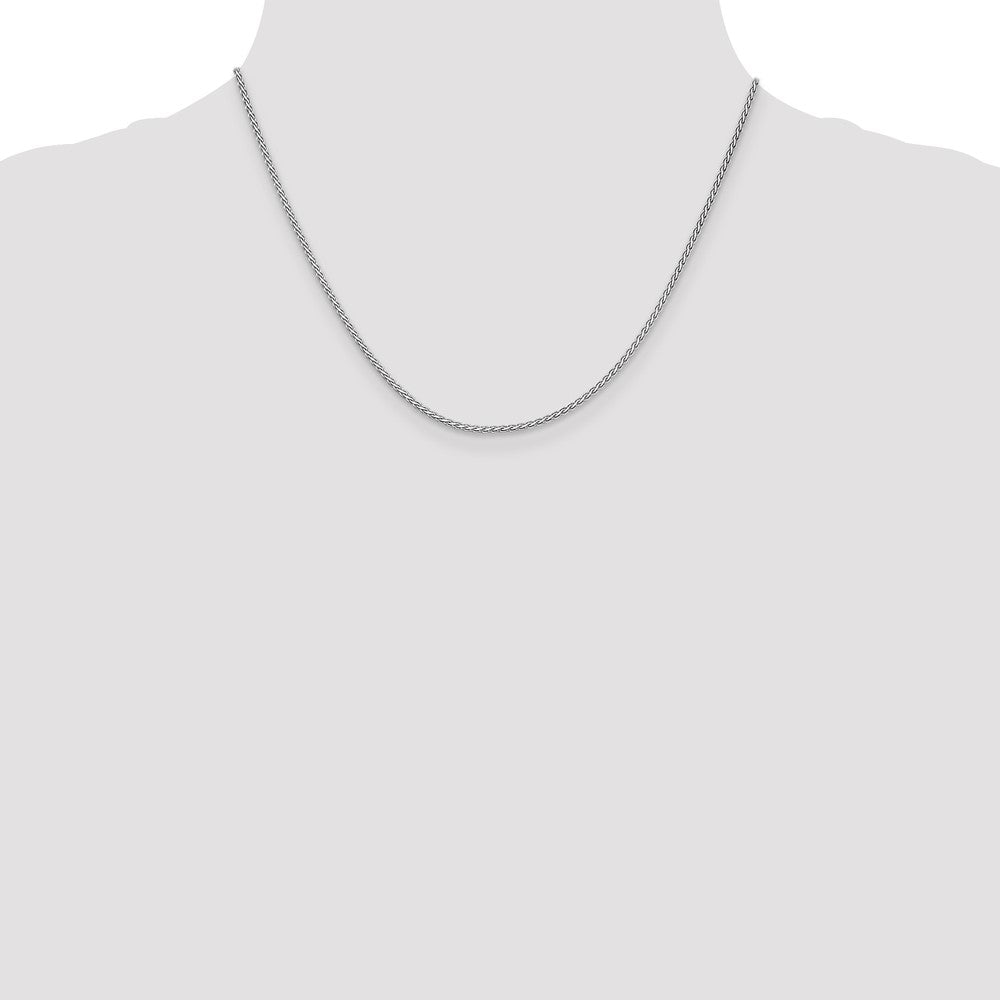 Buy 14K White Gold 18-Inch 1.9mm Flat Wheat Chain - Stylish & Affordable!