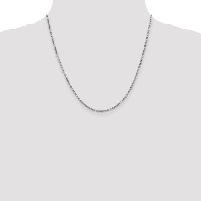 Shop 14K White Gold 20-Inch Flat Wheat Chain, 1.9mm, Stylish & Durable-4