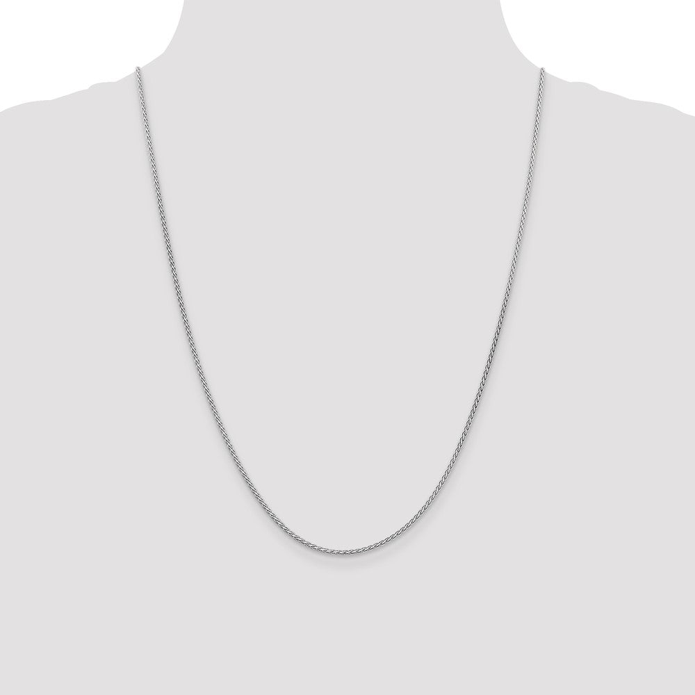 High-Quality 24-Inch 14K White Gold Flat Wheat Chain - Stylish & Affordable!