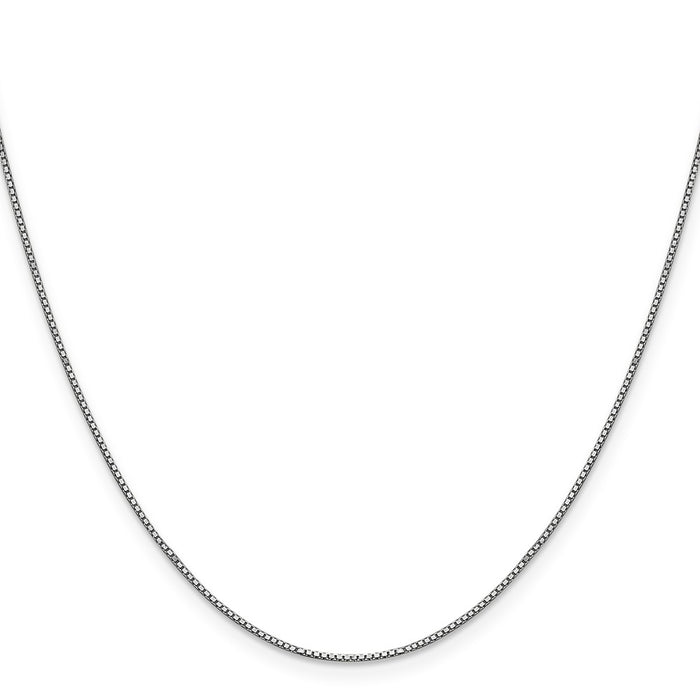 Buy Stylish 14K White Gold .9mm Box Chain - 24-Inch, Luxury Lobster Clasp-2