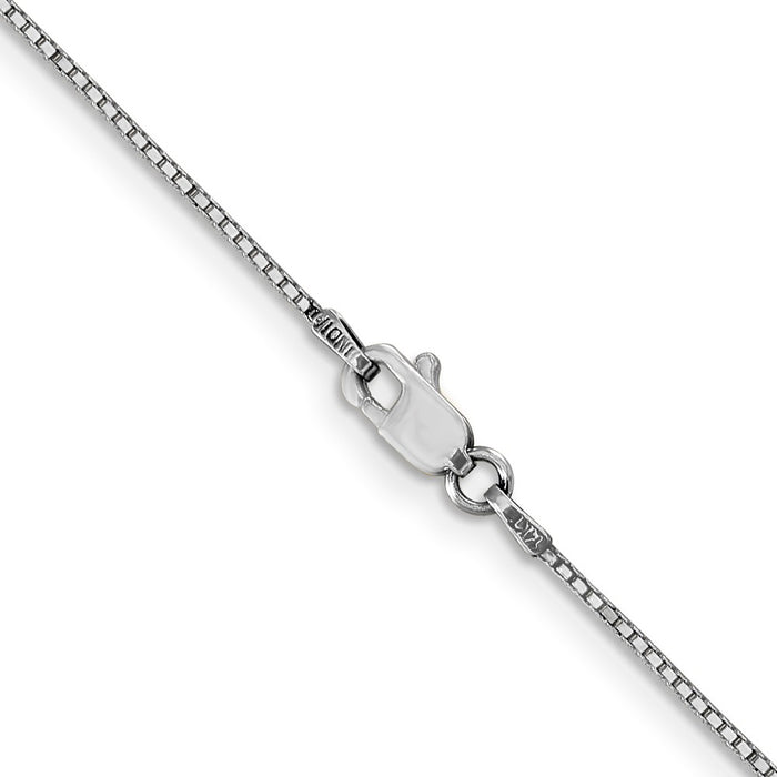 Buy Stylish 14K White Gold 18-Inch .9mm Box Chain - Luxury Lobster Clasp-3