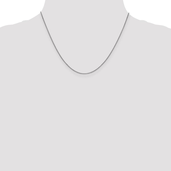 Buy Stylish 14K White Gold 18-Inch .9mm Box Chain - Luxury Lobster Clasp-4