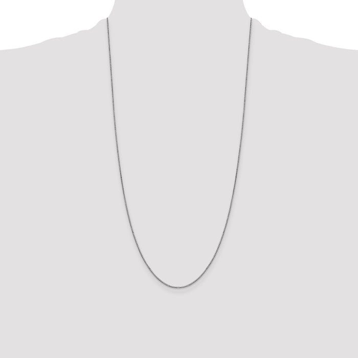 Shop Stylish 14K White Gold Box Chain 28-Inch, 0.9mm, Lobster Clasp - Luxury!-4