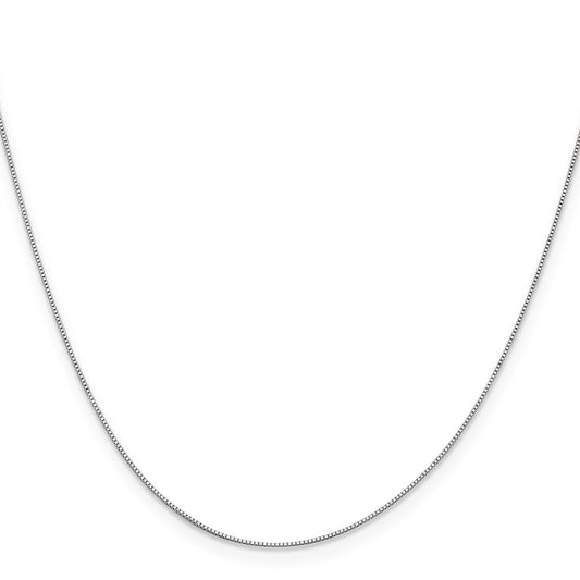 Shop 14K White Gold 18-Inch 0.5mm Box Chain - Stylish & Durable Design