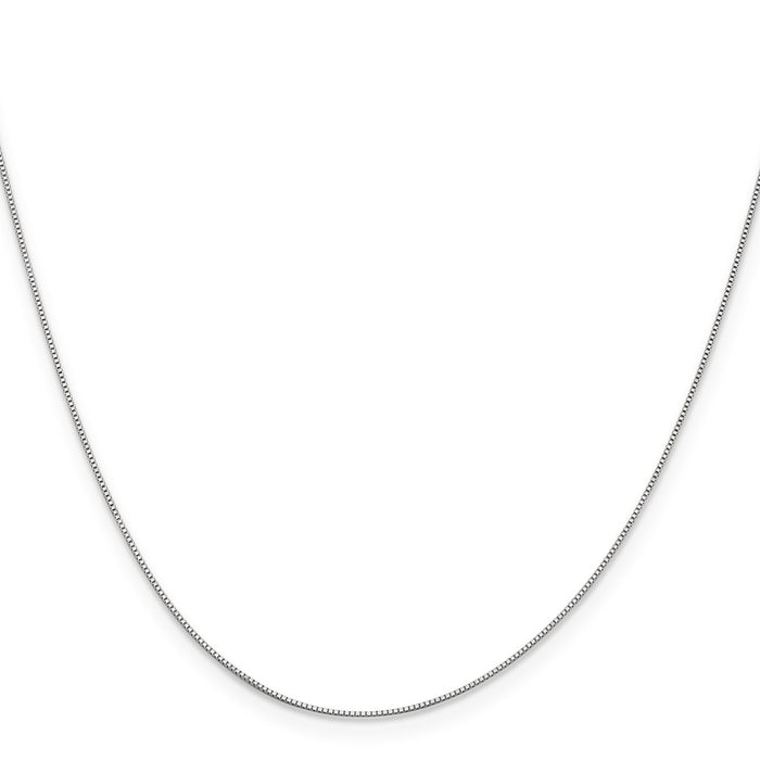 Shop 14K White Gold 18-Inch 0.5mm Box Chain - Stylish & Durable Design-2