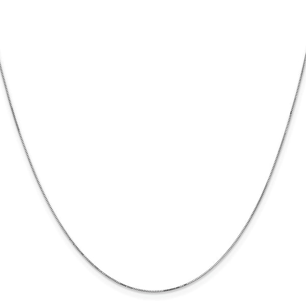 24-Inch 14K White Gold Box Chain - 0.5mm Lobster Clasp