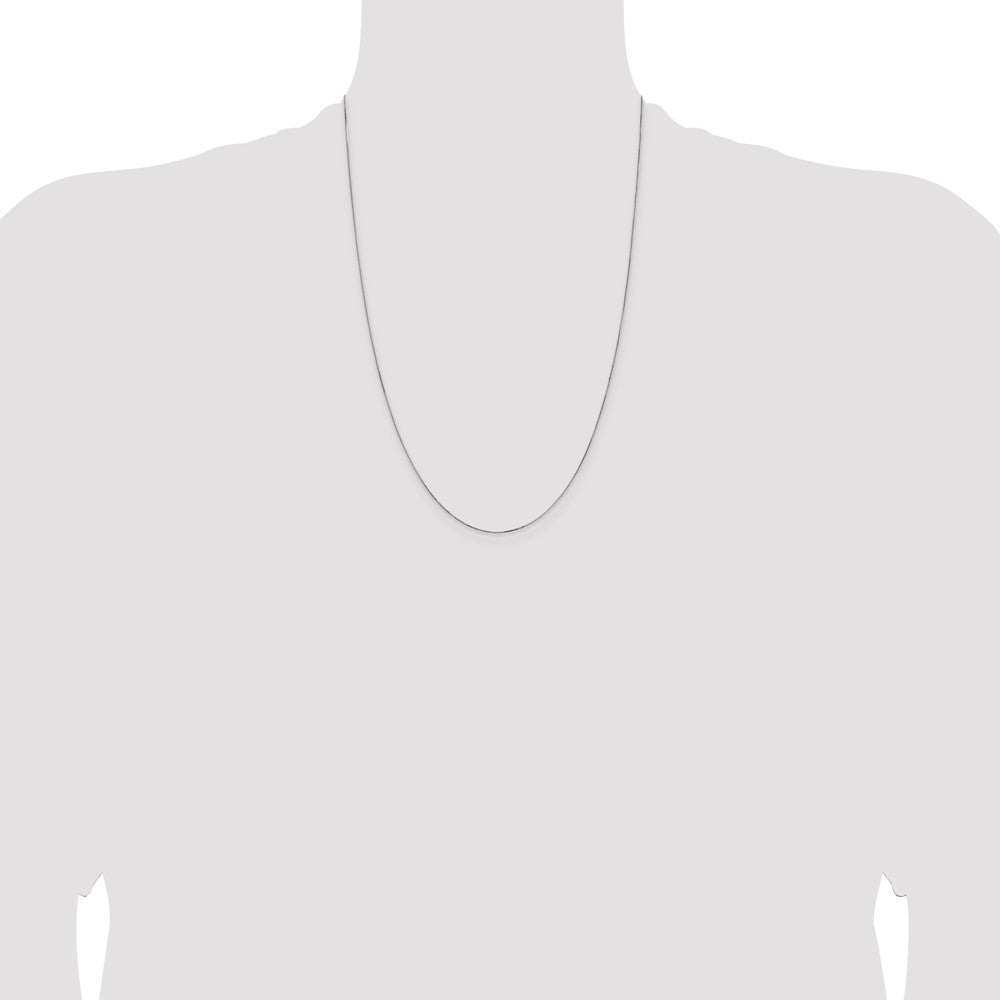 Buy 24-Inch 14K White Gold Box Chain - Stylish 0.5mm Lobster Clasp