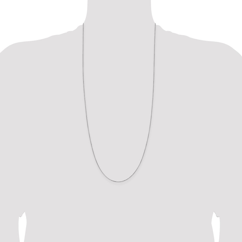 Buy 14K White Gold 30-Inch Box Chain, Stylish .5mm with Lobster Clasp
