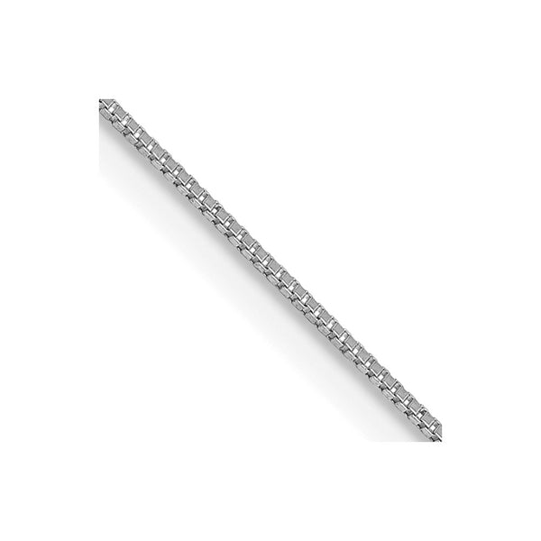 14K White Gold 30-Inch Box Chain, .5mm Lobster Clasp