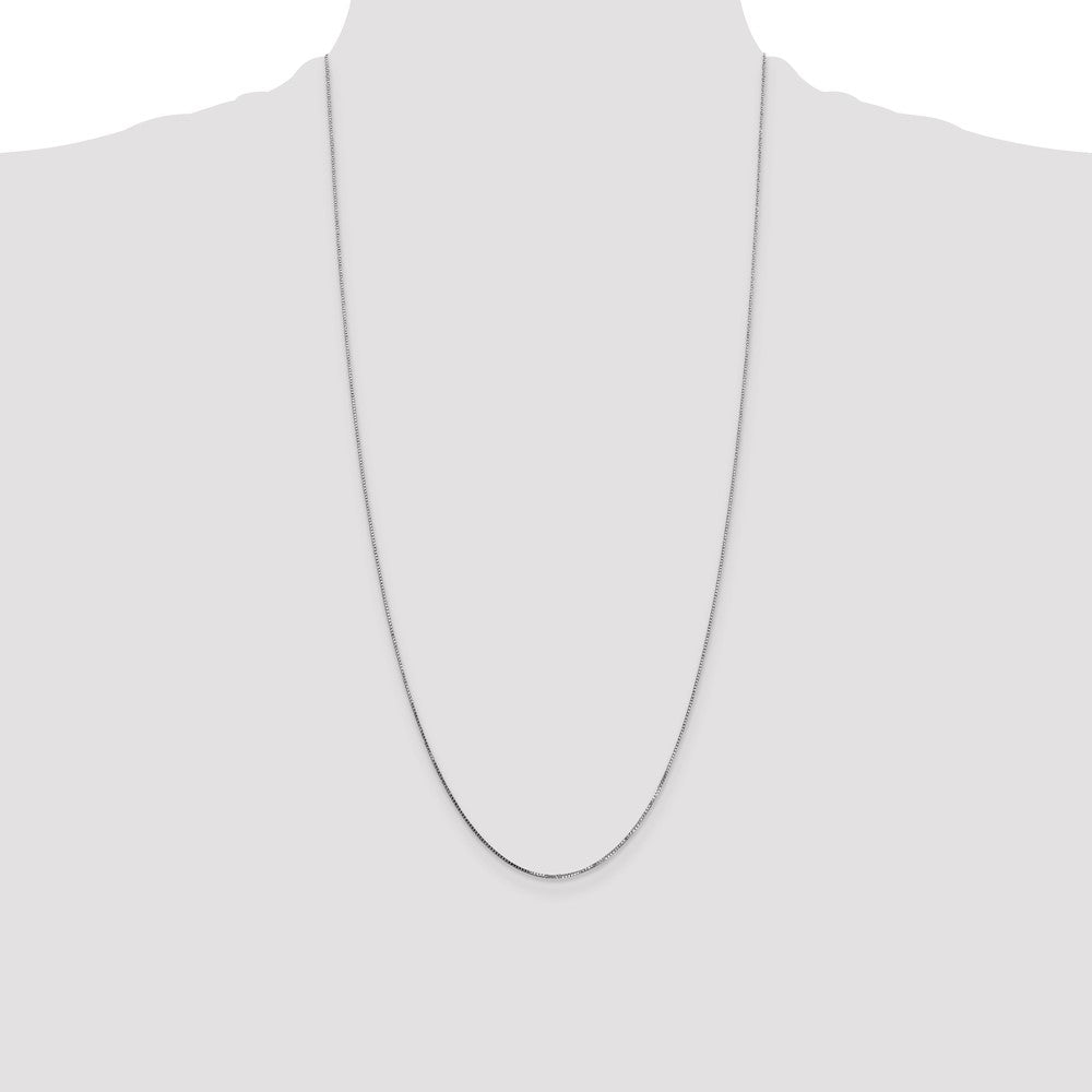 Buy Stylish 14K White Gold 28-Inch 0.7mm Box Chain - Luxury Jewelry Deal!