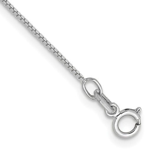 Shop Stylish 14K White Gold 10-Inch .7mm Box Chain Anklet - Affordable Luxury!