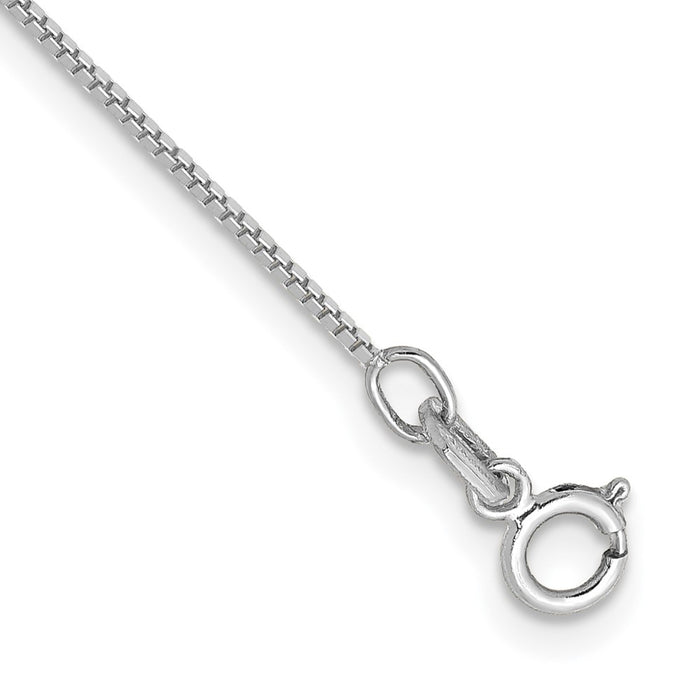 Shop Stylish 14K White Gold 10-Inch .7mm Box Chain Anklet - Affordable Luxury!-1