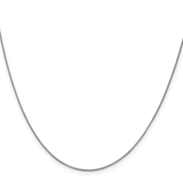 14K White Gold 24-Inch 0.7mm Box Chain with Lobster Clasp