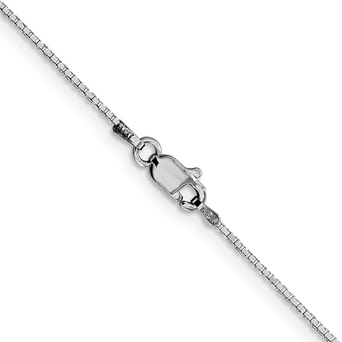 Buy Luxury 14K White Gold Box Chain 30-Inch .95mm - Stylish Lobster Clasp-3