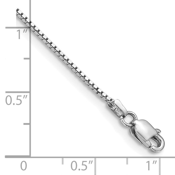 Shop Stylish 14K White Gold Box Chain Bracelet - 8-Inch, .95mm, Luxury Design-3