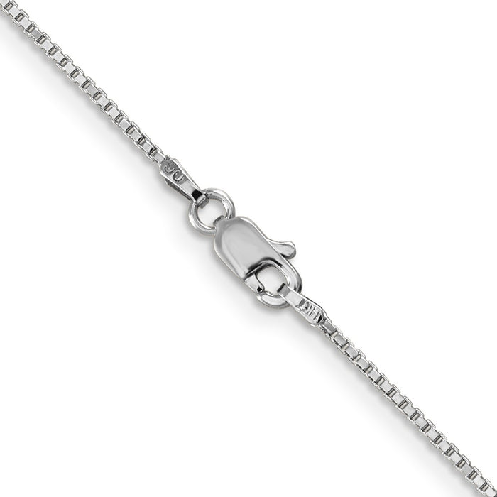 Buy Stylish 14K White Gold 14-Inch 1mm Box Chain with Lobster Clasp-4