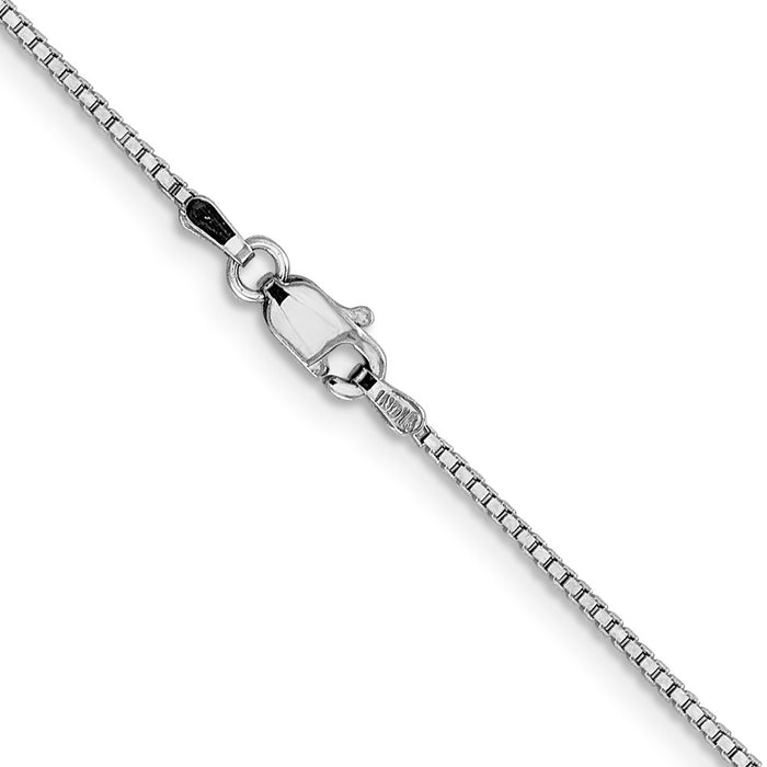 Buy Stylish 14K White Gold 24-Inch Box Chain - 1.05mm, Lobster Clasp-3