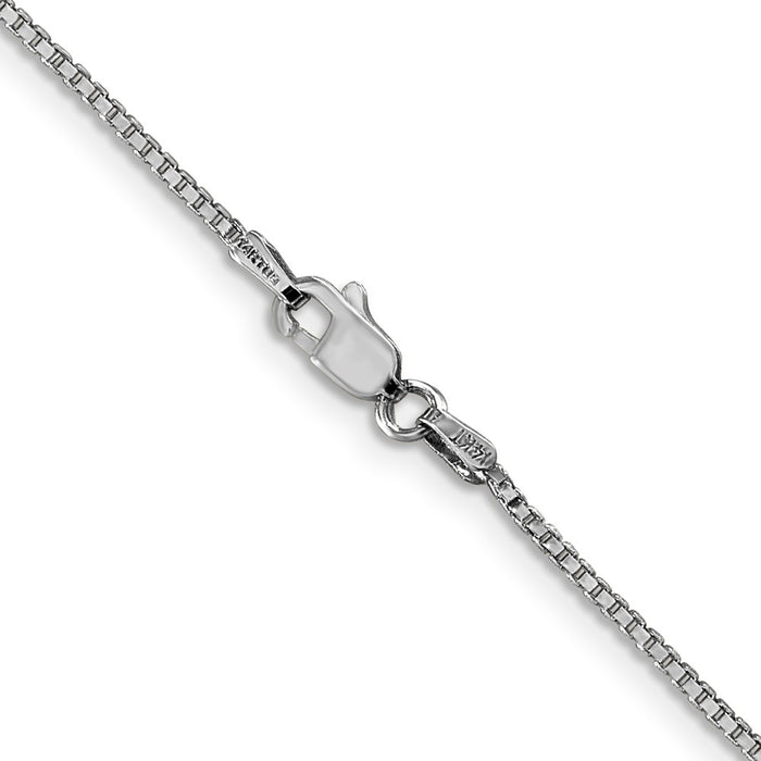Shop Stylish 30-Inch 1.1mm 14K White Gold Box Chain with Lobster Clasp-3