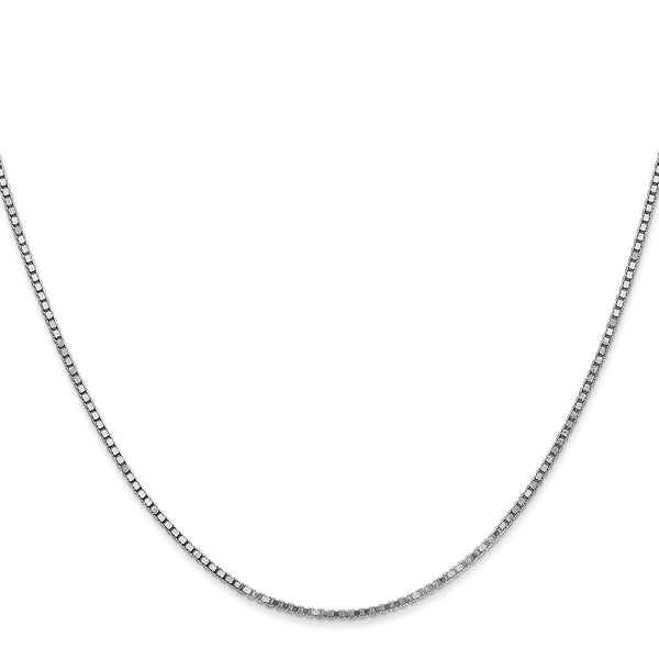 24" 1.4mm 14K White Gold Box Chain