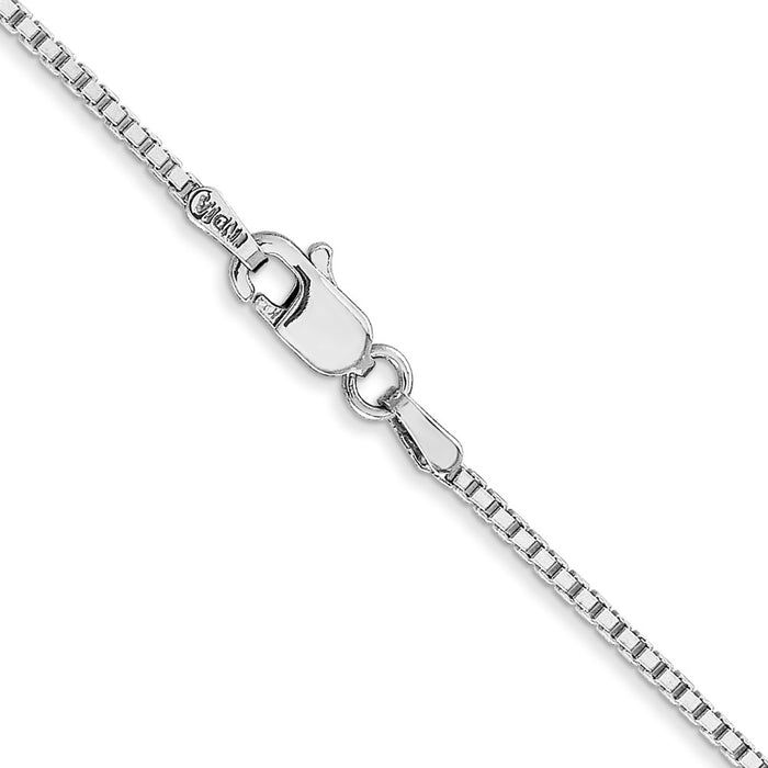 High-Quality 14K White Gold 22-Inch Box Chain, 1.4mm - Stylish & Affordable!-3