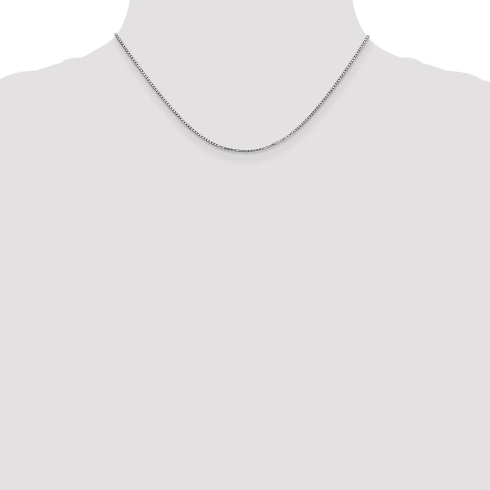 Buy 14K White Gold 16-Inch Box Chain - Stylish 1.4mm, Luxury Lobster Clasp-4