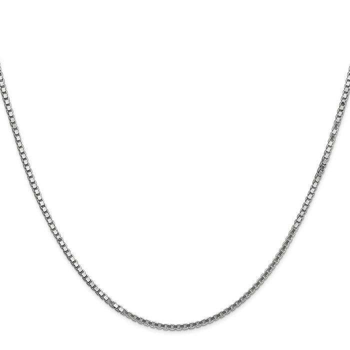 Buy 14K White Gold 26-Inch Box Chain - Stylish 1.5mm with Lobster Clasp-2