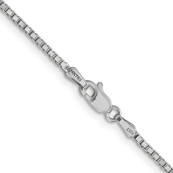 Buy 14K White Gold 26-Inch Box Chain - Stylish 1.5mm with Lobster Clasp-3