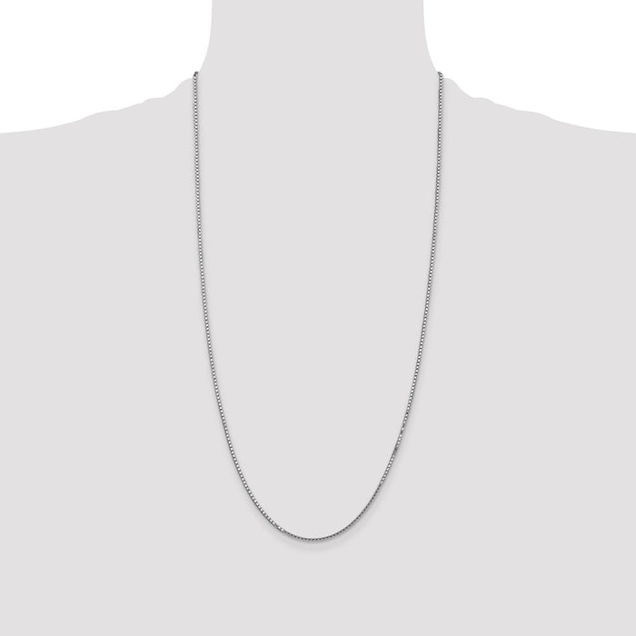 Buy 14K White Gold Box Chain - 28-Inch, 1.5mm, Stylish Lobster Clasp-4