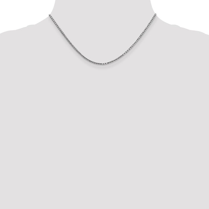 High-Quality 14K White Gold 16-Inch Box Chain, Stylish 1.9mm Lobster Clasp-4