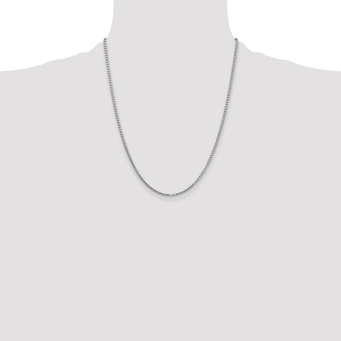 Buy Exclusive 14K White Gold 22-Inch Box Chain - Stylish 1.9mm Lobster Clasp-4
