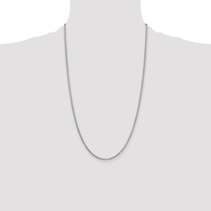 Shop Stylish 14K White Gold Box Chain - 26-Inch, 1.9mm, Affordable Luxury!-4
