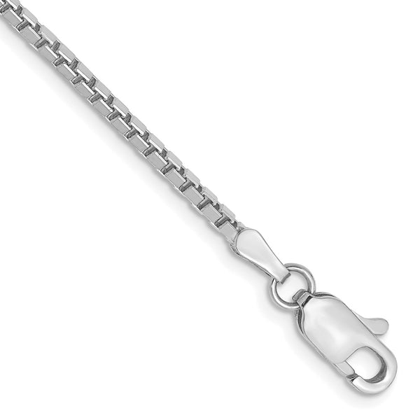 14K White Gold 7-Inch 1.9mm Box Chain Bracelet